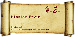 Himmler Ervin névjegykártya